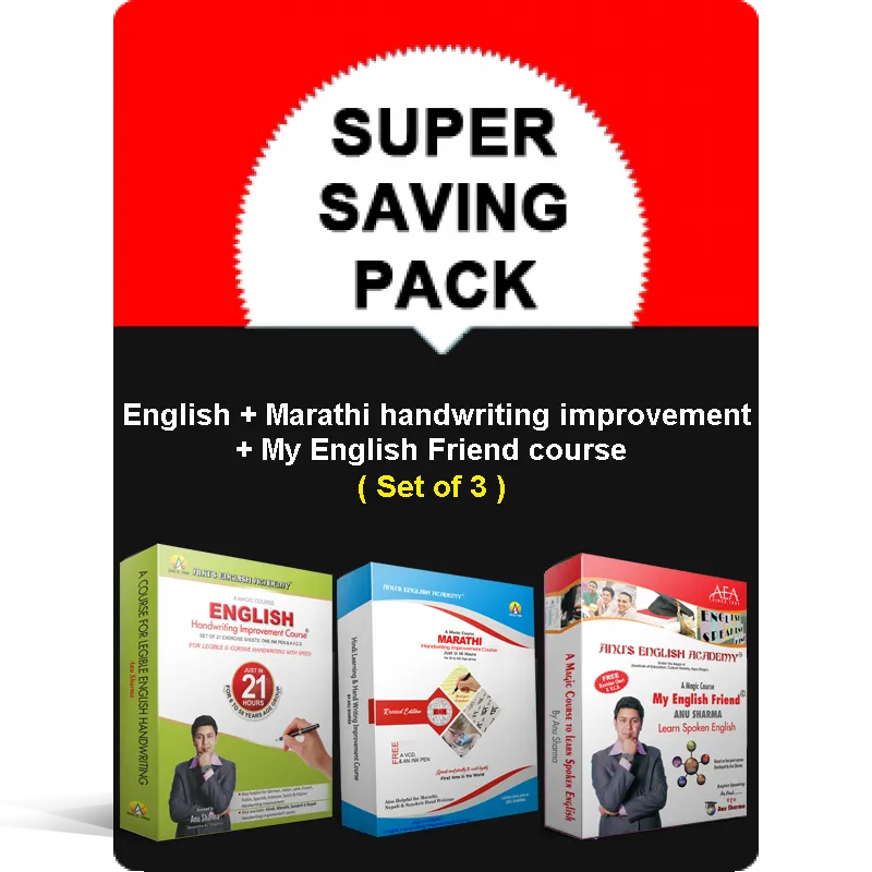 English + Marathi Handwriting Improvement Course + My English Friend
